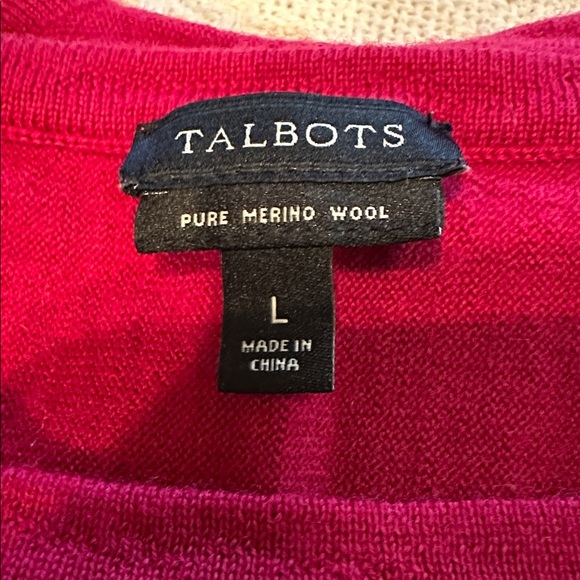 Talbots Dark Raspberry Wool Sweater - Picture 4 of 8